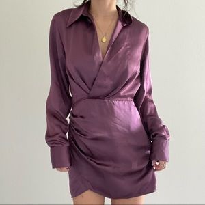 Purple Satin Mini Dress
